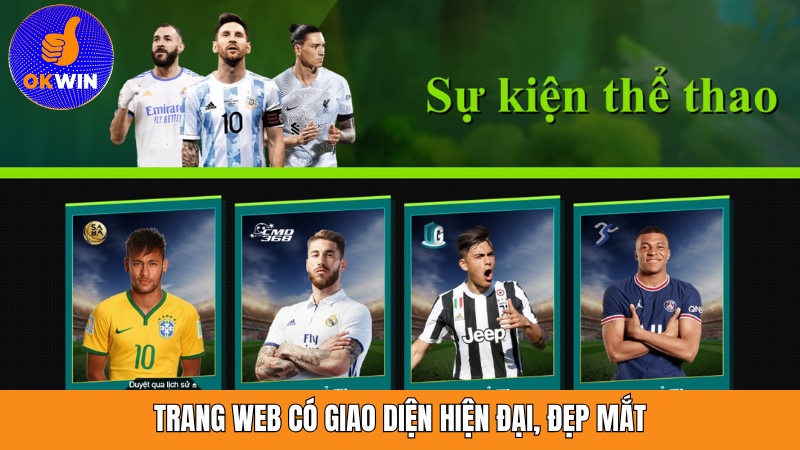 Trang web có giao diện đẹp mắt, bố trí khoa học mọi tính năng