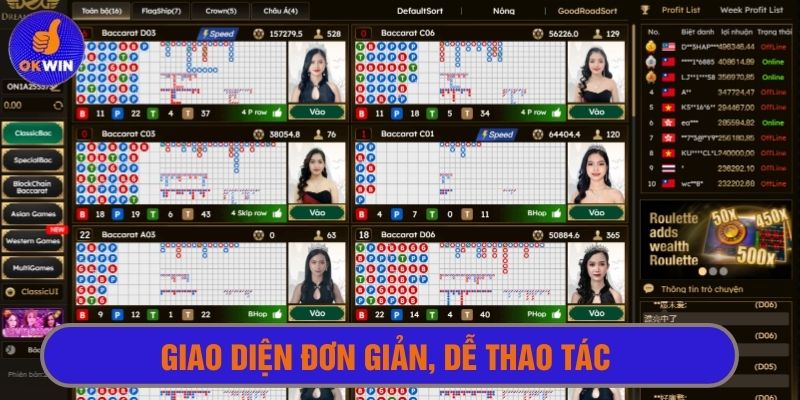 Game bài Okwin có giao diện trực quan, siêu dễ thao tác