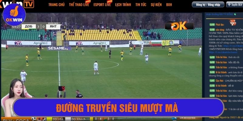 Đường truyền phát trực tuyến thể thao tại Okwin luôn mượt mà